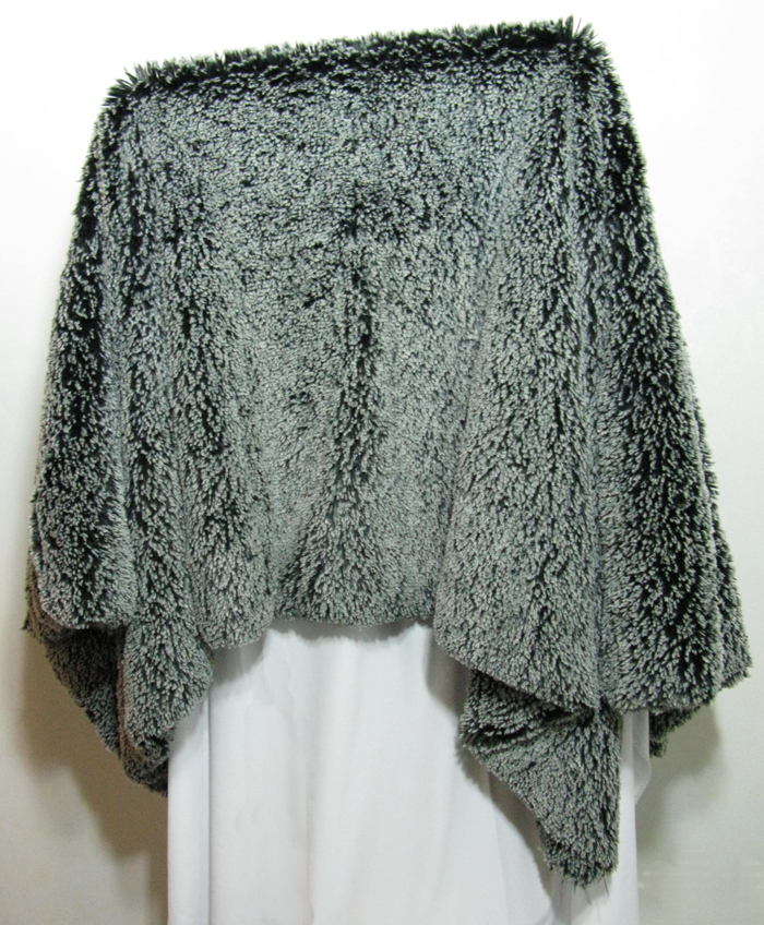 Throw in Silver Tipped Black Faux Fur